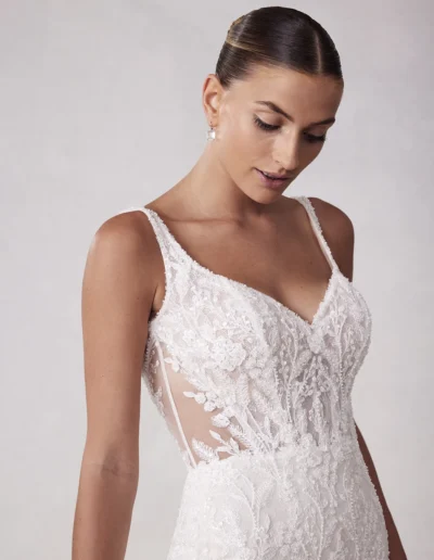 elegancia, sofisticación en vestido de novia