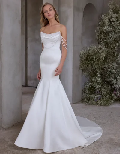 tirantes de perlas en vestido de novia