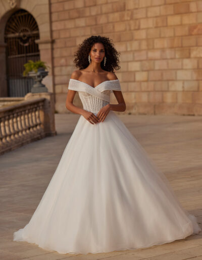 vestido de novia perlas