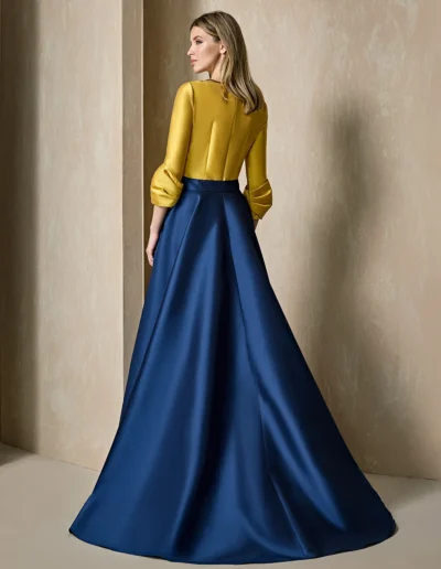 vestido de madre de novia cola desmontable